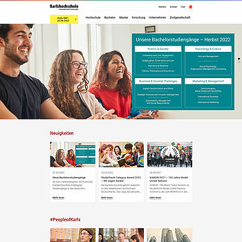 Referenz Karlshochschule Website Startseite Komplett
