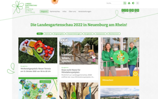 Screenshot der Startseite für die Landesgartenschau 2022 in Neuenburg am Rheim