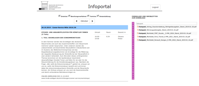 HMDK Infoportal-Update: Dokumentenübersicht (gefiltert)