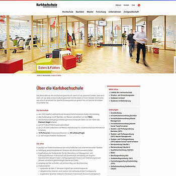 Referenz Karlshochschule Website Desktop Daten & Fakten