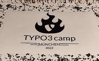 Torte mit dem Logo des TYPO3 Camp München