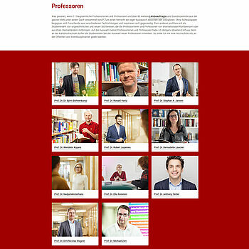 Referenz Karlshochschule Website Desktop Professoren